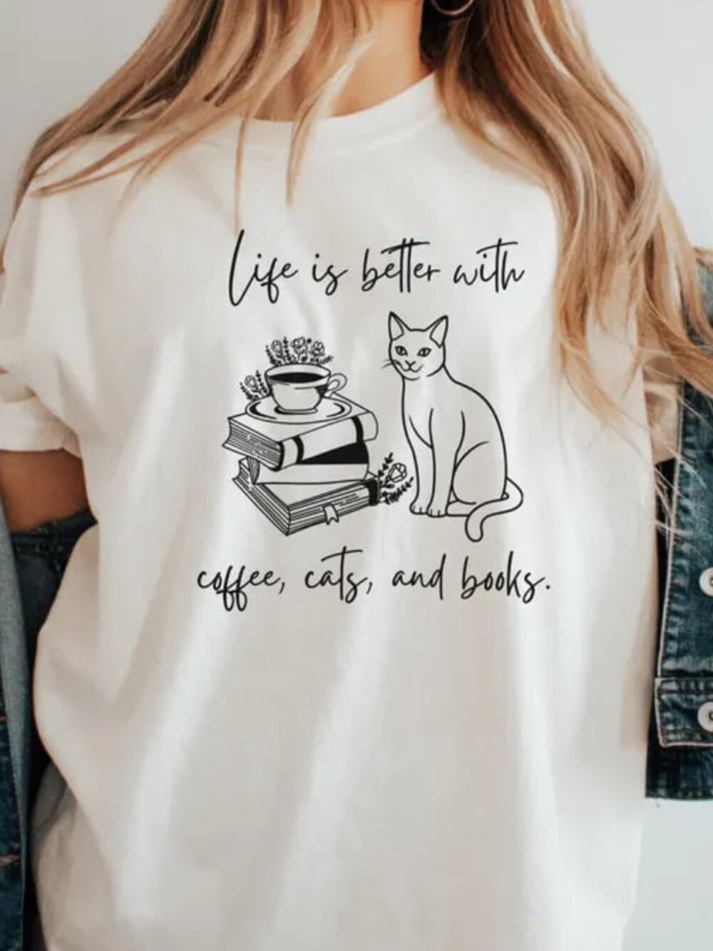 Cute Cat And Book Shirt, Cat Lover Shirt, Reading Tee